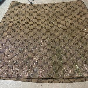 Tan Monogram Skort with Sparkling Accents size small